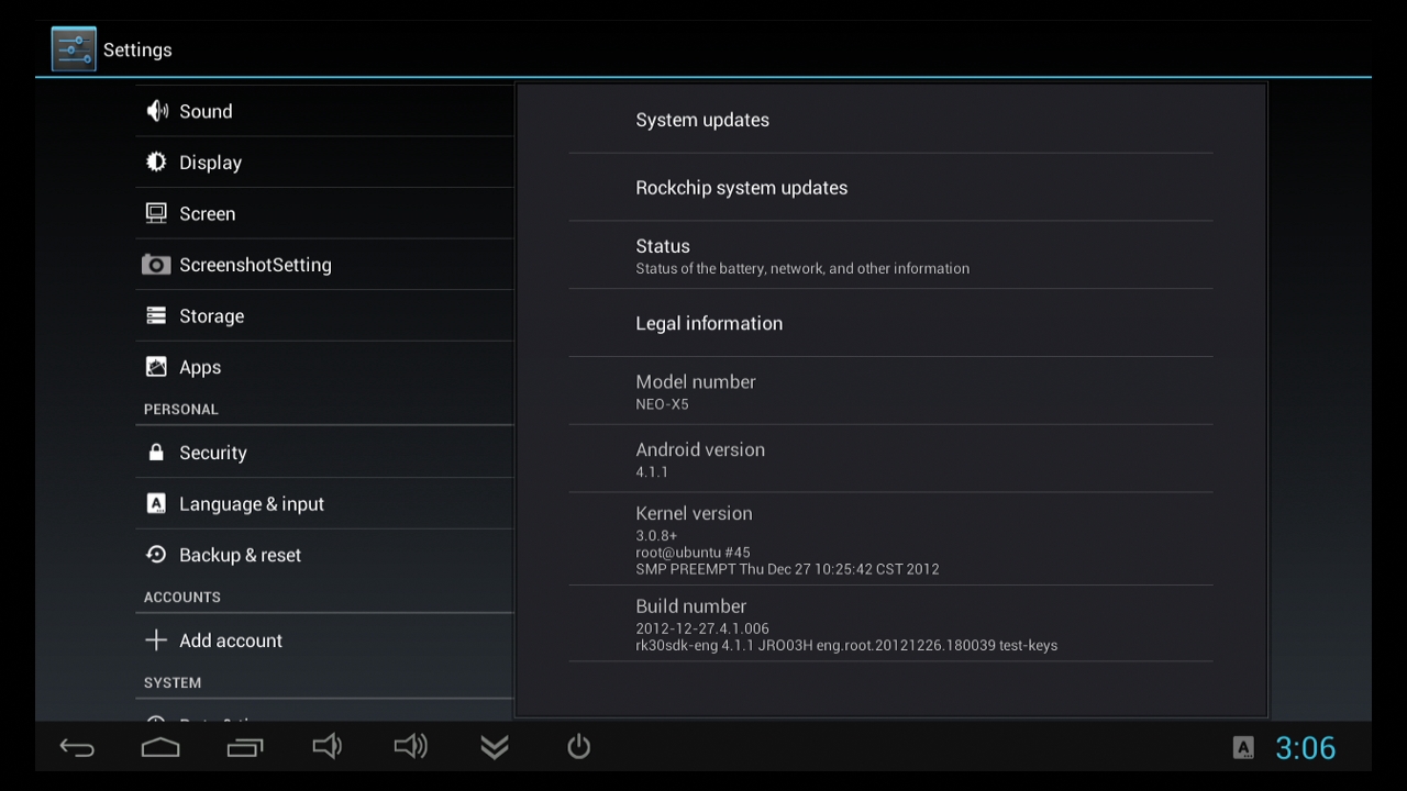 Newest Firmware For Neo X5 add soft power off/hide status tool bar/ cell phone control function