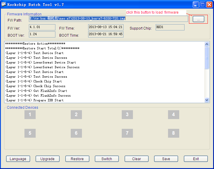 How to update stock firmware on Neo X7 TV BOX?