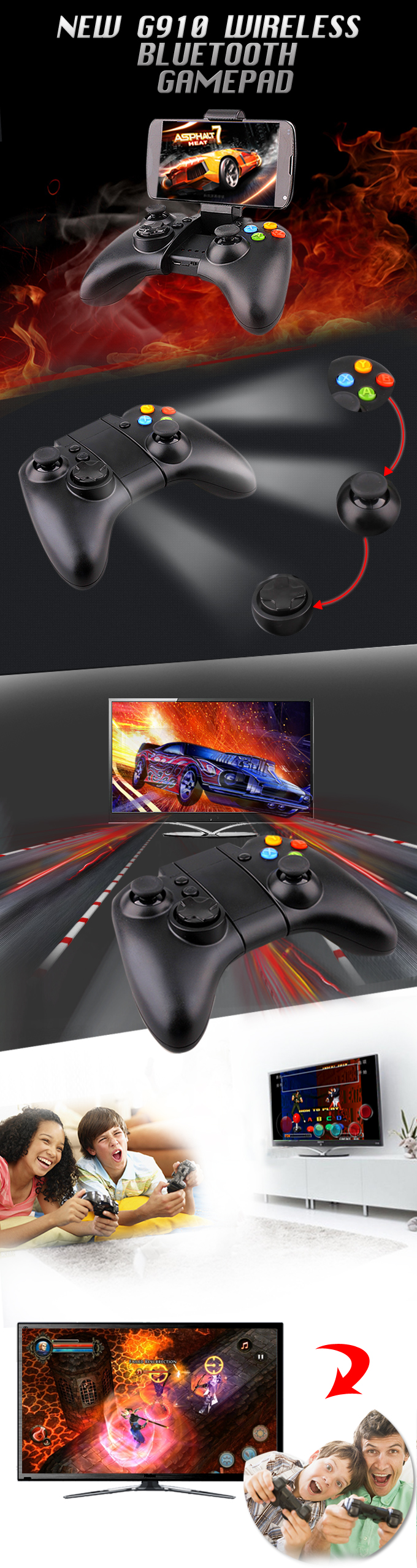 G910 Bluetooth Wireless Gamepad for Android TV BOX Review and Firmware