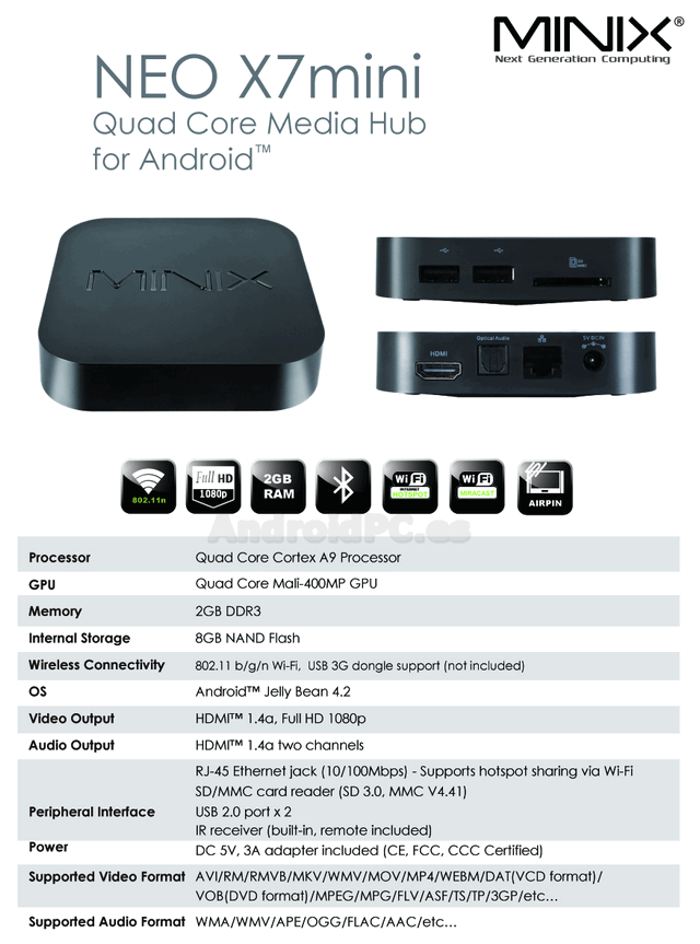 MiniX NEO X7mini RK3188 Quad Core TV BOX Presell in Geekbuying Now