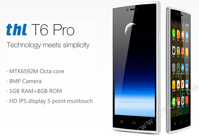 THL T6 PRO, MTK6592M Octa-core, 5&#8221; HD IPS Screen, 1GB RAM/8GB ROM