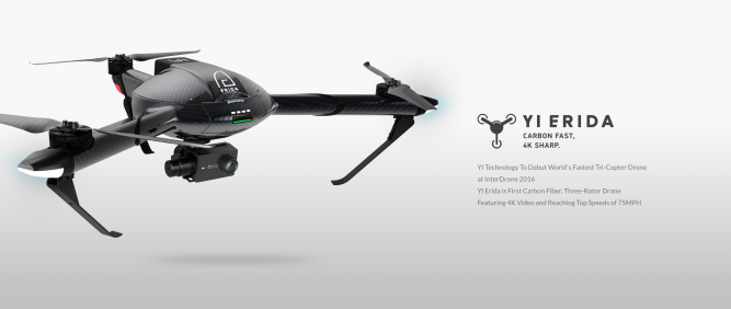 YI Erida Tricopter Drone Flies 75 MPH