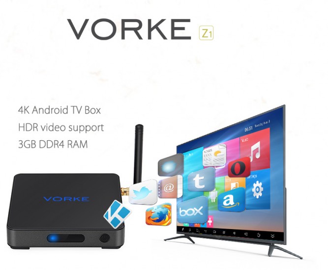 VORKE Z1 S912 KODI 16.1 4K VP9 HDR Smart TV BOX Unboxing Review