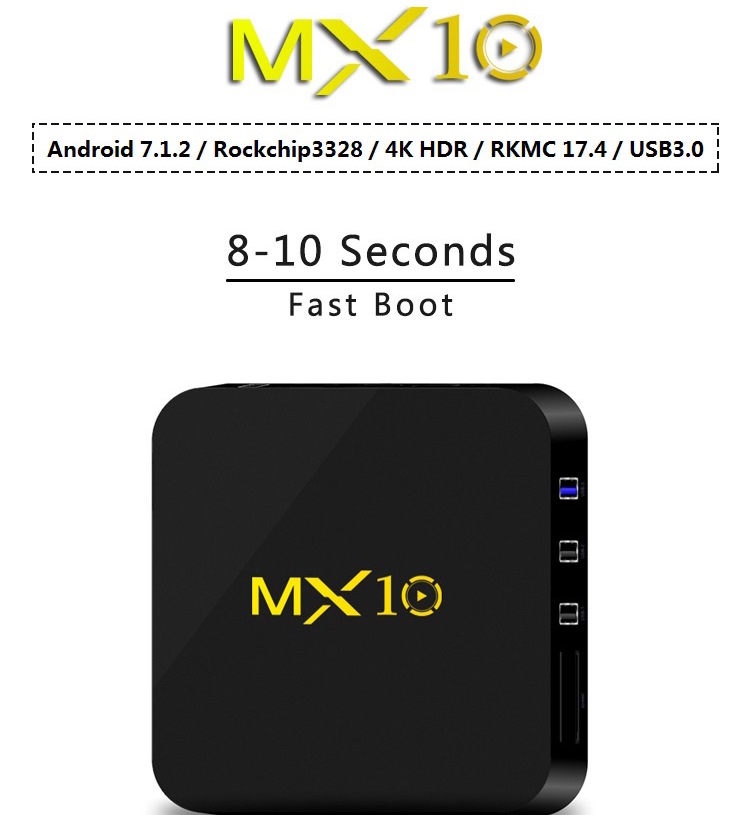 MX10 TV Box with Android 7.1.2, and 4GB RAM DDR4 powered by Rockchip RK3328 now for $49.99