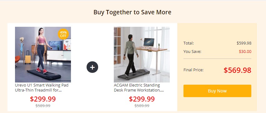 Up to 10% commission for Urevo U1 Smart Walking Pad &#038; ACGAM Electric Standing Desk Frame