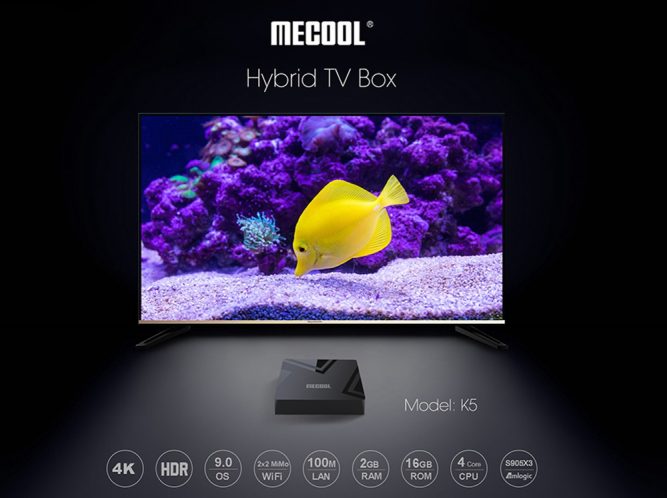 Mecool K5 DVB-T2/S2/C 2GB/16GB Android 9.0 TV Box Firmware Update 20201216