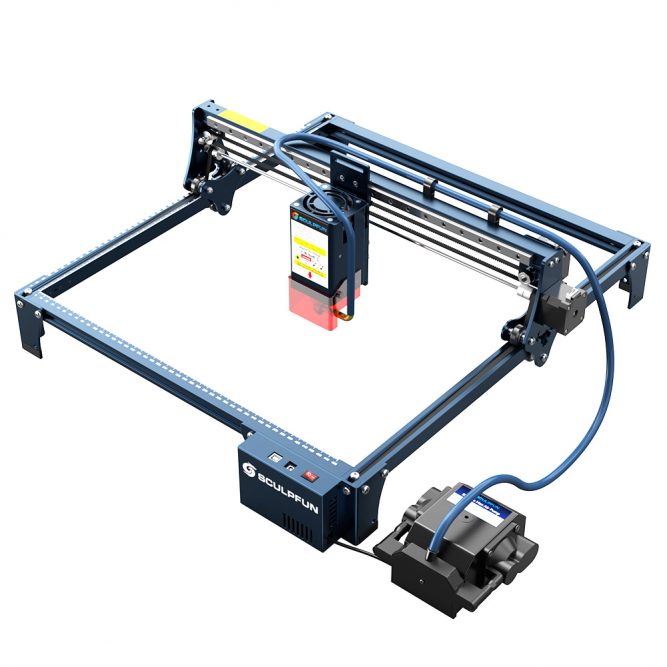 SCULPFUN S30 5W Laser Engraver + Rotary Roller + Laser Bed