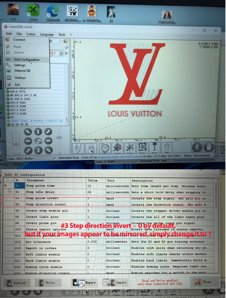 Laser engrave a mirror image, Why?