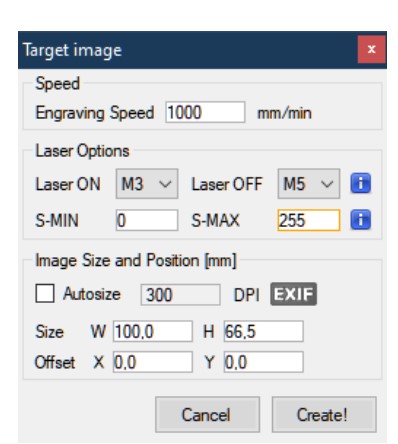 LaerGRBL Configuration Parameters for GRBL Based Laser Engravers