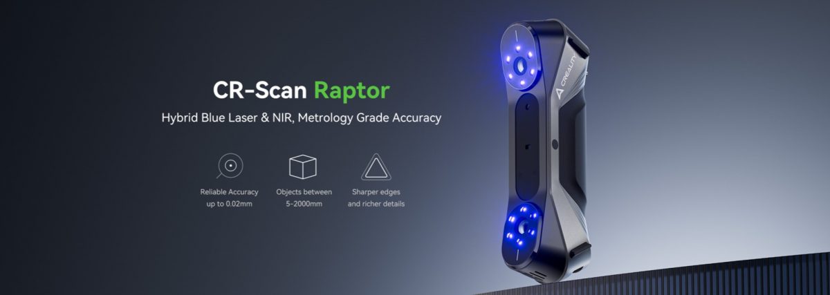 CR-Scan Raptor, Hybrid Blue Laser NIR, Metrology Grade Accuracy