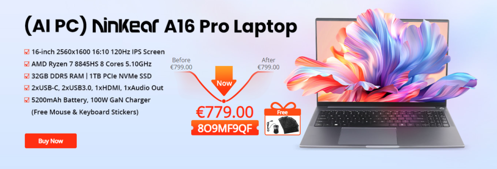 Get Exclusive Deal and Gifts on Ninkear A16 Pro at GeekBuying