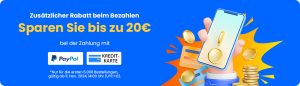 Rabatt beim Bezahlen mit PayPal