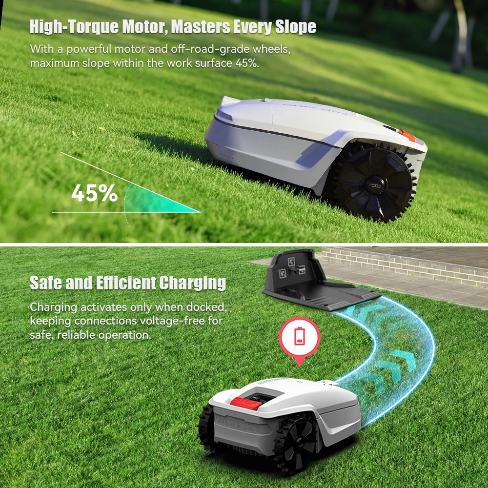 Goat Bot Unicut H1 climbing a 45° slope with high-torque motors and off-road wheels