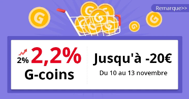 Économisez avec 2,2 % de G-coins