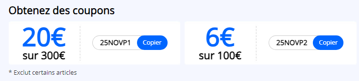 Coupons pour les soldes du 11.11