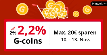 mit 2,2% G-coins mehr sparen