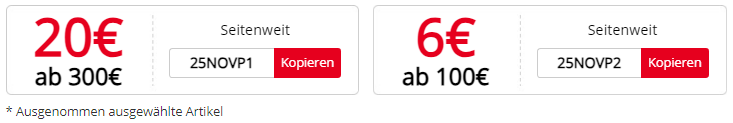 Gutscheine für 11.11 Sale