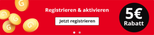 Registrieren und 5€ Rabatt erhalten