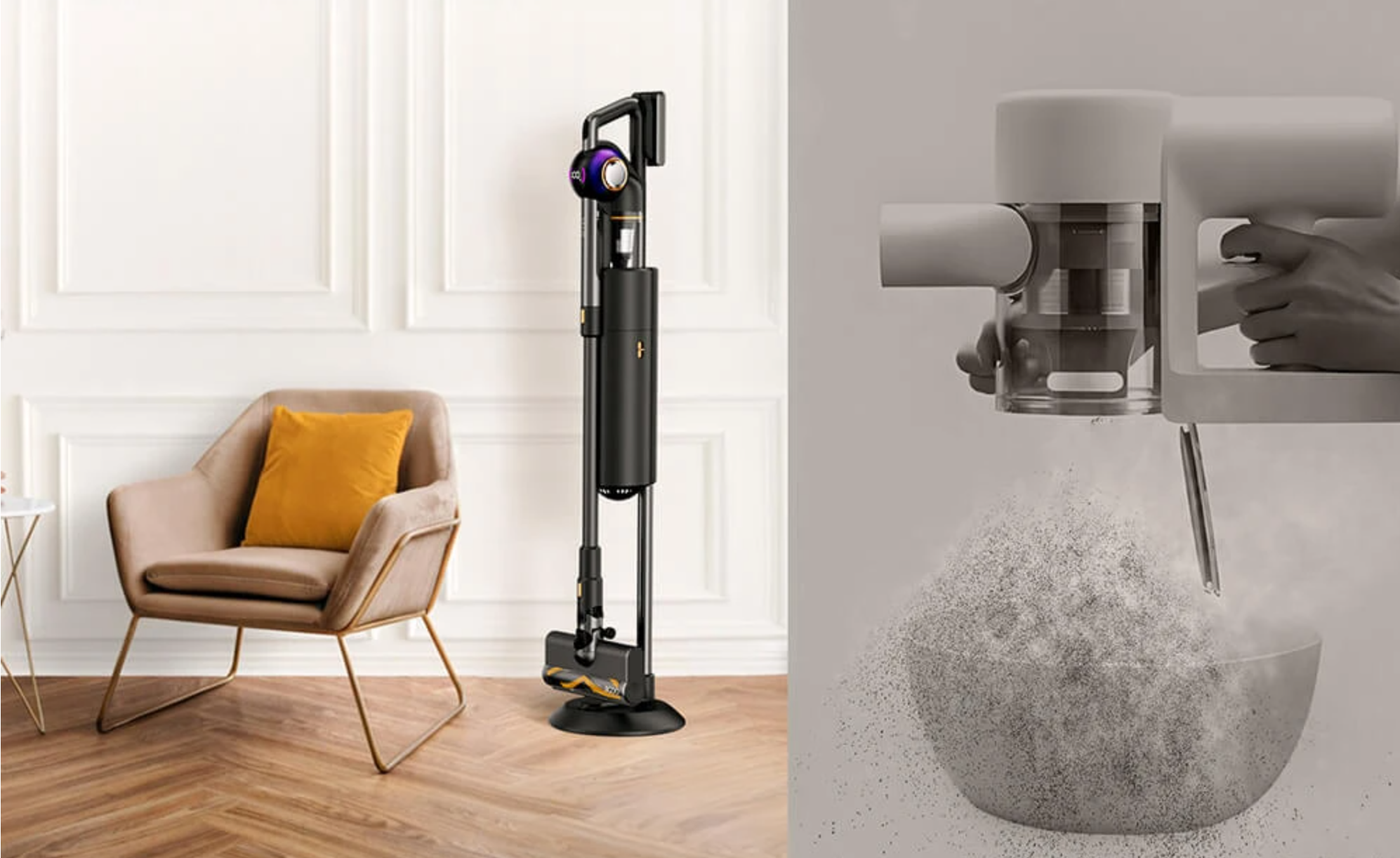 JIGOO V700 cordless vacuum cleaner station